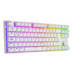 Teclado Gamer Mecanico T-Dagger Bora Blanco Switch Azul T-TGK315W-BL