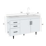 Bajo Mesada 120 Blanco