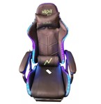 Silla Gamer Noga Magma Rgb Masajeadora Con Luces Y Apoya Pie