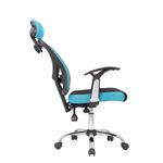 SILLA DE OFICINA ONEBOX OB-SO6 MALLA CON APOYA CABEZA CELESTE