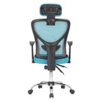 SILLA DE OFICINA ONEBOX OB-SO6 MALLA CON APOYA CABEZA CELESTE