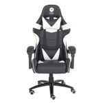 Silla Gamer Dooku Cuero Blanca y Negra KJ-463T-BW