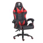 Silla Gamer Dooku Cuero Negra Y Roja Kj-463t-br