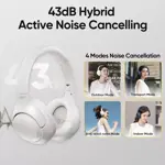 Auriculares Inalámbricos Qcy Bluetooth H3 Con Anc Plegable Blanco