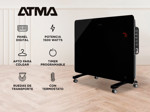 Panel Vitro Calefactor Digital Atma Negro 1500W 91ATVC1521P
