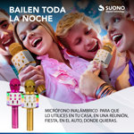Microfono Inalámbrico Karaoke Suono Parlante Musical Bluetooth Dorado