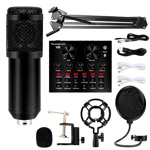 Micrófono Condenser MCC12 Computadora Streaming + Tarjeta de Sonido