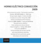 Horno Eléctrico Clever 60 Lts 9 Funciones Color Acero Inox