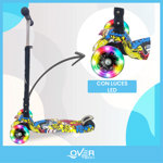 Monopatin Overtech Maxi-891 Plegable Niños 4 Ruedas Led Reforzado 80kg Rosa