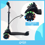 Monopatin Overtech Mini-881 Con Luces Led Infantil Niños Reforzado Negro