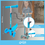 Monopatin Overtech Mini-881 Con Luces Led Infantil Niños Reforzado Negro
