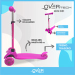 Monopatin Overtech Mini-881 Con Luces Led Infantil Niños Reforzado Rosa/Blanco