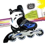 Rollers extensibles Crazy Loop Aluminio y ruedas siliconadas azul y blanco talle L (B08CYTYHRT)