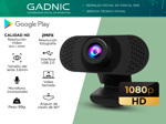 Webcam Gadnic Full HD 1080p USB con Micrófono Streaming 30fps