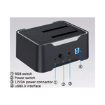 Docking Disco 2.5 3.5 Hdd Sata Ssd 2.5 RGB + Fuente 12v 3.0