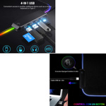 Mouse Pad Gamer Rgb Efectos Hub 4 Usb 80 X 30 X 0.3cm  - NEGRO