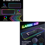 Mouse Pad Gamer Rgb Efectos Hub 4 Usb 80 X 30 X 0.3cm  - NEGRO