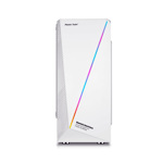 Gabinete Rgb Gamer Power Train Blanco Soporte 4 Ventiladores