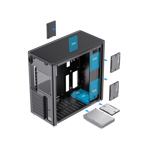 Gabinete Gamemax MeshBox Sin Fanes ATX Negro