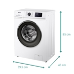 Lavarropas Automático 6,5 Kg Carga Frontal Blanco Hisense WFMB6510W