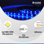 Tira Led Luces Colores Autoadhesivas Fiestas Exterior Lluvia