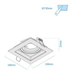 Aplique Macroled Aed-x1-mb Embutir Blanco P/ 1 Luz Dicroica