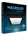 Panel Plafón Cuadrado Marco Negro  18w Frio 6000K Macroled