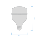 Lampara Led Macroled Galponera Bulbon 19W E27 Luz Fría 6500K