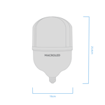 Lampara Galponera Led Alta Potencia 60w E27 Luz Fría 6500K