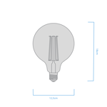 Lampara Bulbo de Filamento Macroled G125 8w E27 Luz Fria 6000K