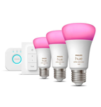 Kit inicio Philips Hue Lámparas LED E27 8w A60 RGB & Switch