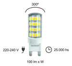 Lampara Bipin Led 6w G9 Luz Fria 6000K 220v Macroled G9-6
