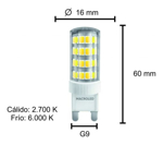 Lampara Bipin Led 6w G9 Luz Fria 6000K 220v Macroled G9-6