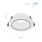 Spot Embutir Redondo Ø8cm Lampara Gu10 Dicroica Led Macroled