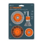 Set Juego Kit Cepillos Acero Para Taladro Truper 4 Pz 11577