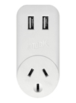 Enchufe Tomacorriente Con 2 Cargador Usb Carga Rápida Blanco