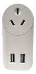 Enchufe Tomacorriente Con 2 Cargador Usb Carga Rápida Blanco