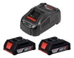 Kit De 2 Baterias Bosch 18v 3,0 Ah + Cargador Gal 1880 Cv
