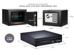 Kit Comercial Gaveta Dinero 5 Billetes G405 + Caja Fuerte E17