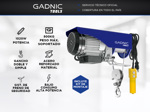 Aparejo Eléctrico Gadnic AP500 Hasta 500kg 1020w Gancho Doble y Simple Reforzado