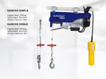 Aparejo Eléctrico Gadnic AP500 Hasta 500kg 1020w Gancho Doble y Simple Reforzado