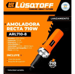 Amoladora Recta Lüsqtoff Arl710-8 De 50 hz Naranja 710w