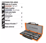 Juego Tubos Milimetricos Truper 13936 18 Piezas 1/2 Pulgada