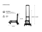 Carro Zorra Plegable Gadnic Con Extensible Capacidad 100 Kg Diablo De Carga