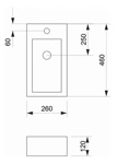 Bacha De Apoyo Lavatorio Rectangular Piazza A146 Monocomando