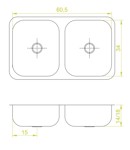 Pileta Bacha Cocina Doble Acero Inox 59 x 34 x 14 DH59
