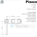 Griferia Baño Piazza Lounge Lavatorio Mesada Cromo 22601
