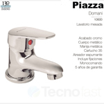 Griferia Baño Monocomando Lavatorio Mesada Piazza Domani