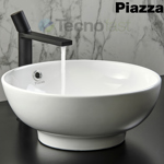Grifería Lavatorio Pico Alto Piazza Lounge Negro Monocomando
