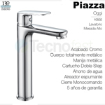 Griferia Lavatorio Piazza Mesada Monocomando Alto Oggi 10502
